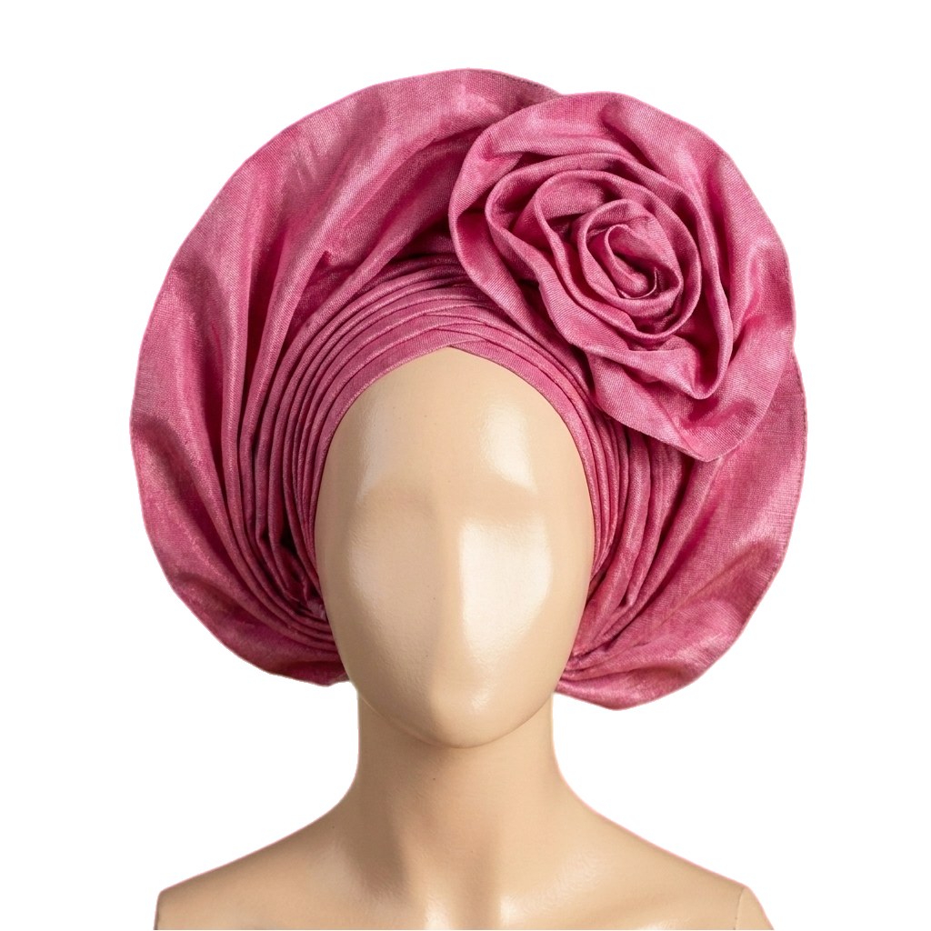 Pink rose-bloom gele