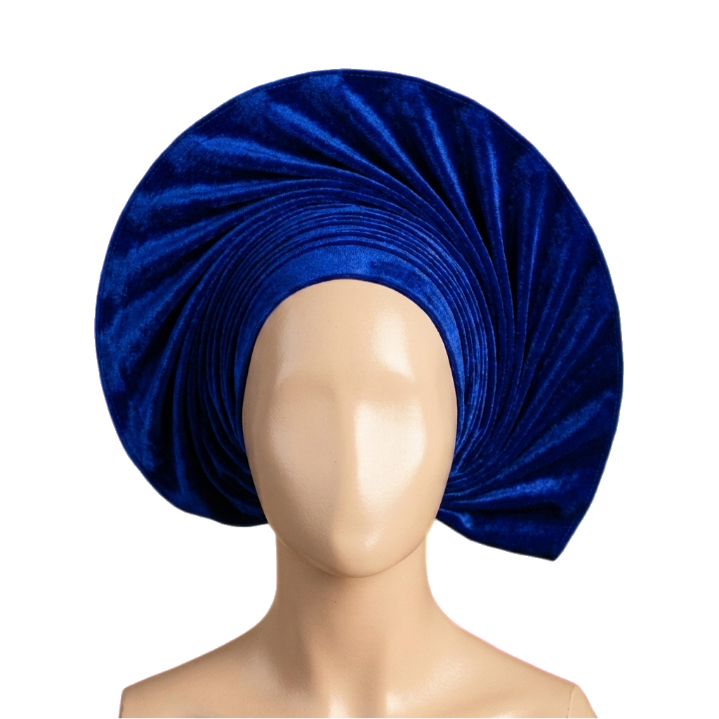 Velvet Royalty — royal blue velvet gele